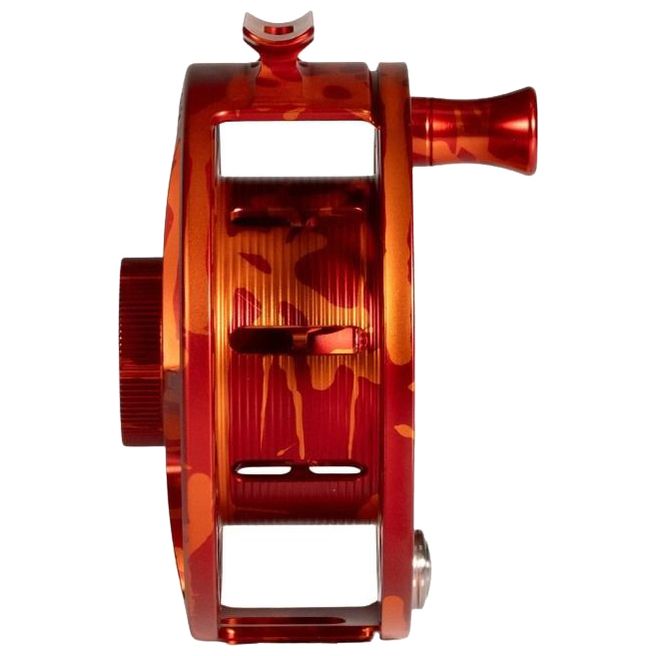 Hatch Custom Magma Iconic Large Arbor Fly Reel 9 Plus Red-Orange Splatter / Black Image 05