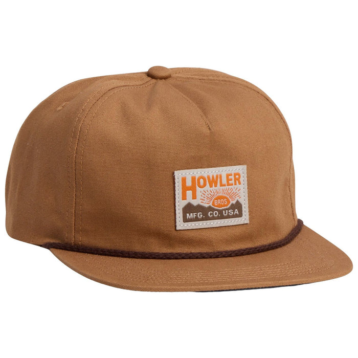 Howler Brothers HB Manufacturing Co. Unstructured Snapback Hat Brown Oxford Image 01