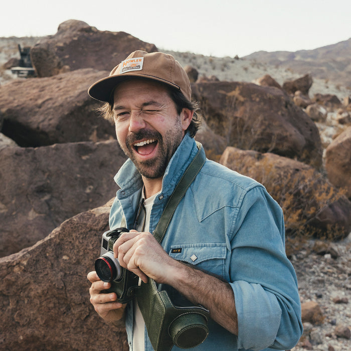 Howler Brothers HB Manufacturing Co. Unstructured Snapback Hat Brown Oxford Image 03