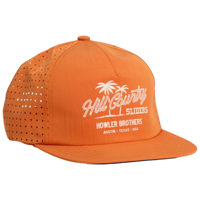 Howler Brothers Hill Country Beach Sliders Aperture Tech Strapback Grapefruit Image 01