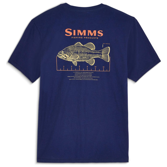 Simms Men's Bass Ruler T-Shirt Navy Image 01
