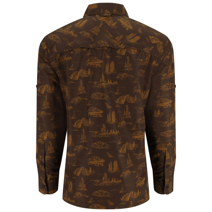 Simms Men's Guide Shirt Hickory Mayfly Print Image 02
