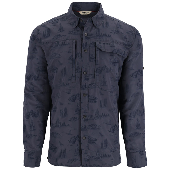 Simms Men's Guide Shirt Selvedge Mayfly Print Image 01