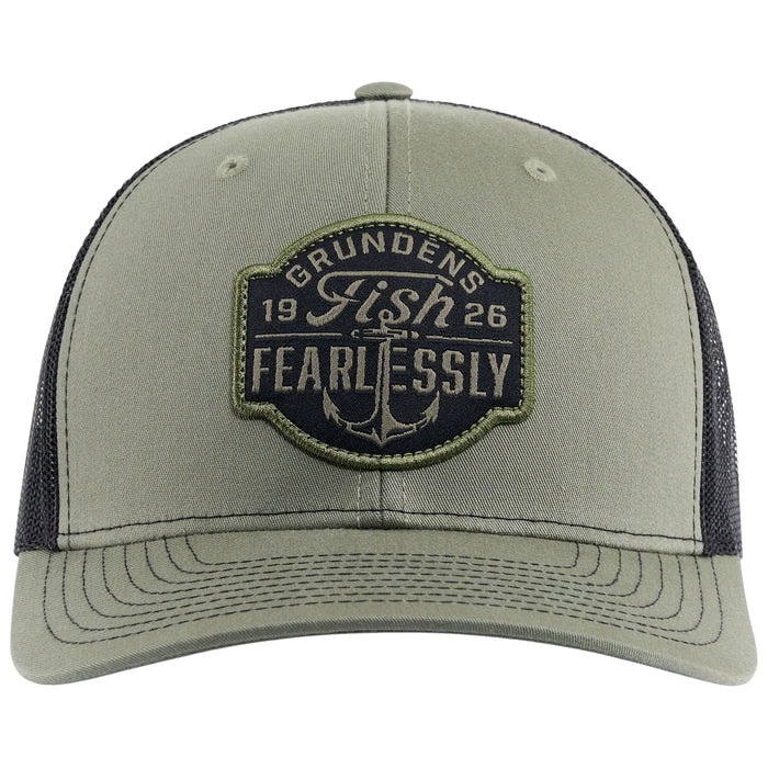 Grundens Fish Fearlessly Trucker Loden Image 01