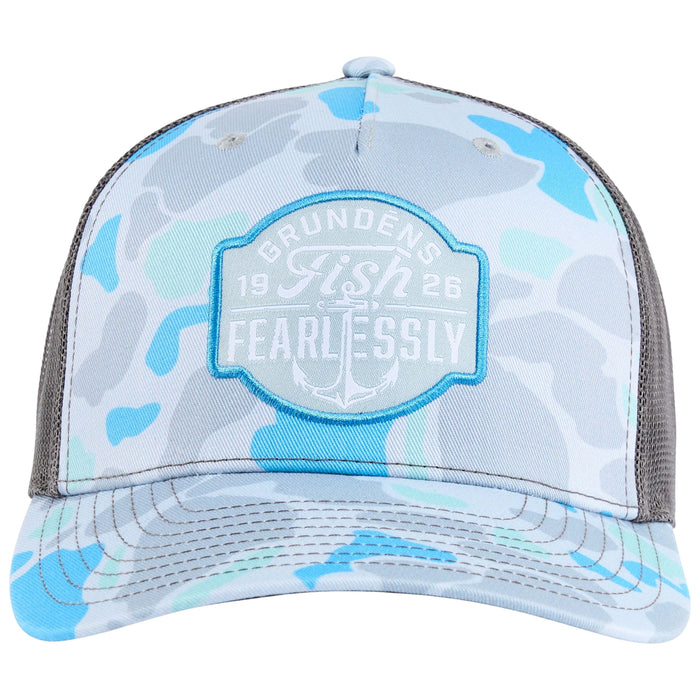 Grundens Fish Fearlessly Trucker Salt Camo Image 01
