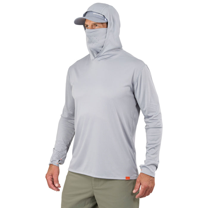 Grundens Men's Tough Sun Masked Hoodie Mist Image 11