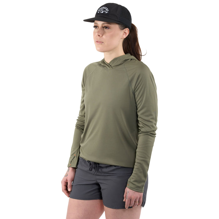 Grundens Women's Tough Sun Hoodie Forest Image 02
