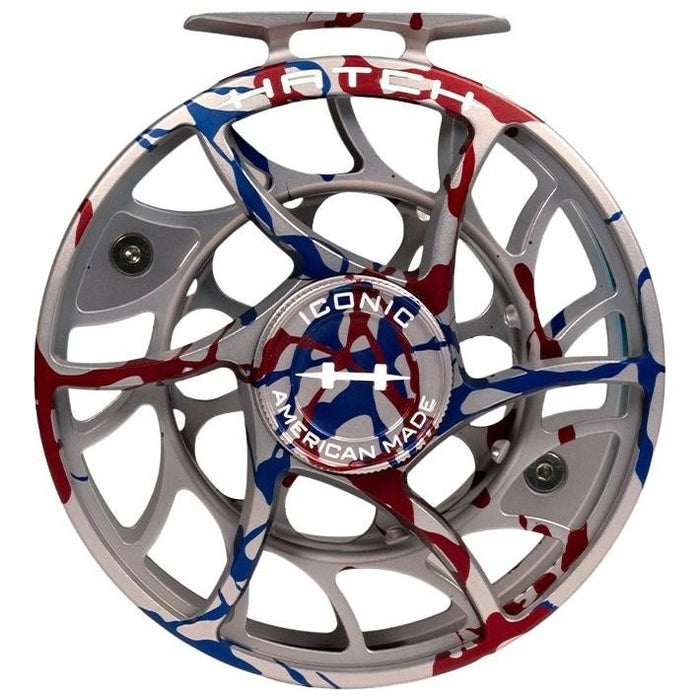 Hatch Custom USA Iconic Large Arbor Fly Reel 11 Plus USA Splatter / White Image 02