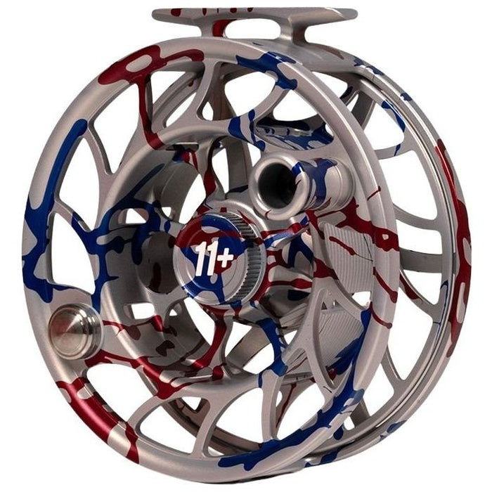 Hatch Custom USA Iconic Large Arbor Fly Reel 11 Plus USA Splatter / White Image 04