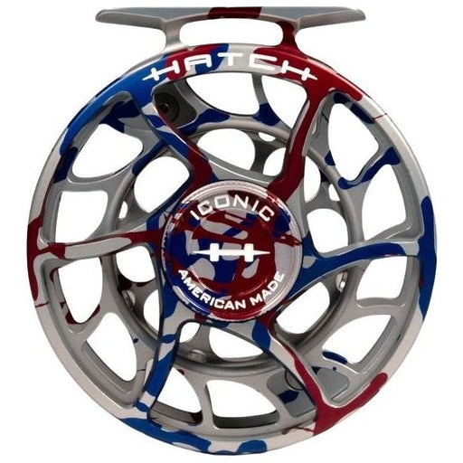 Hatch Custom USA Iconic Large Arbor Fly Reel 5 Plus USA Splatter / White Image 02