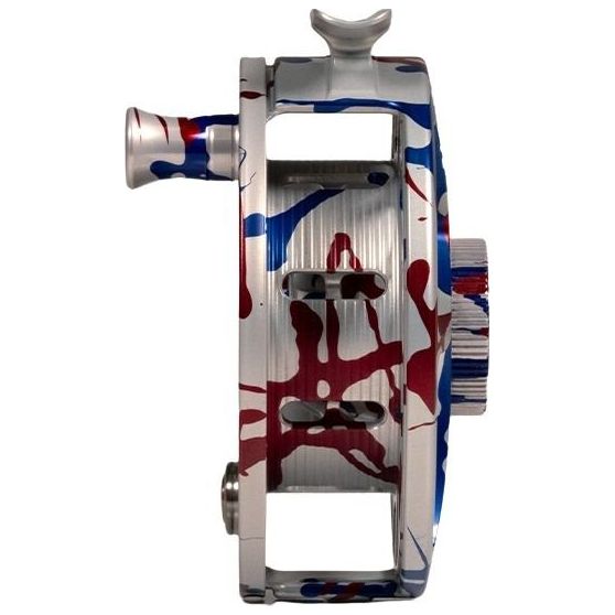 Hatch Custom USA Iconic Large Arbor Fly Reel 5 Plus USA Splatter / White Image 03