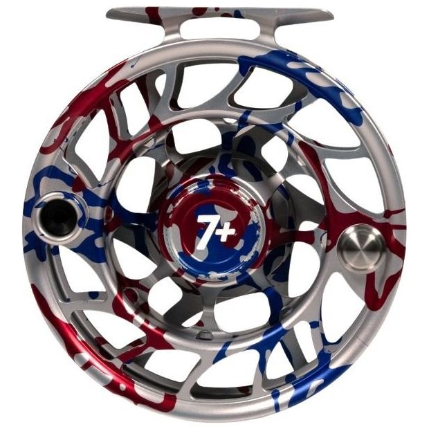 Hatch Custom USA Iconic Large Arbor Fly Reel 7 Plus USA Splatter / White Image 01