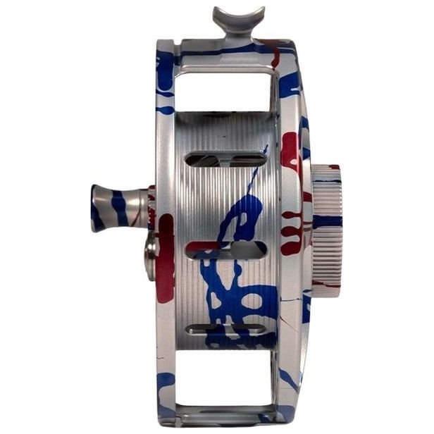 Hatch Custom USA Iconic Large Arbor Fly Reel 7 Plus USA Splatter / White Image 03