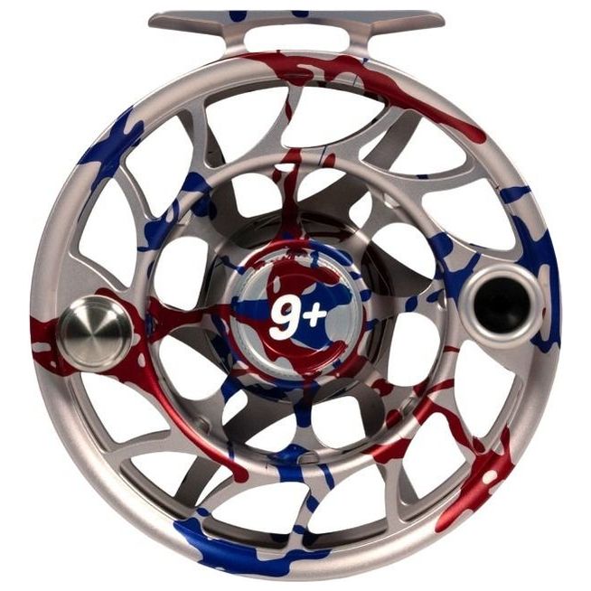 Hatch Custom USA Iconic Large Arbor Fly Reel 9 Plus USA Splatter / White Image 01