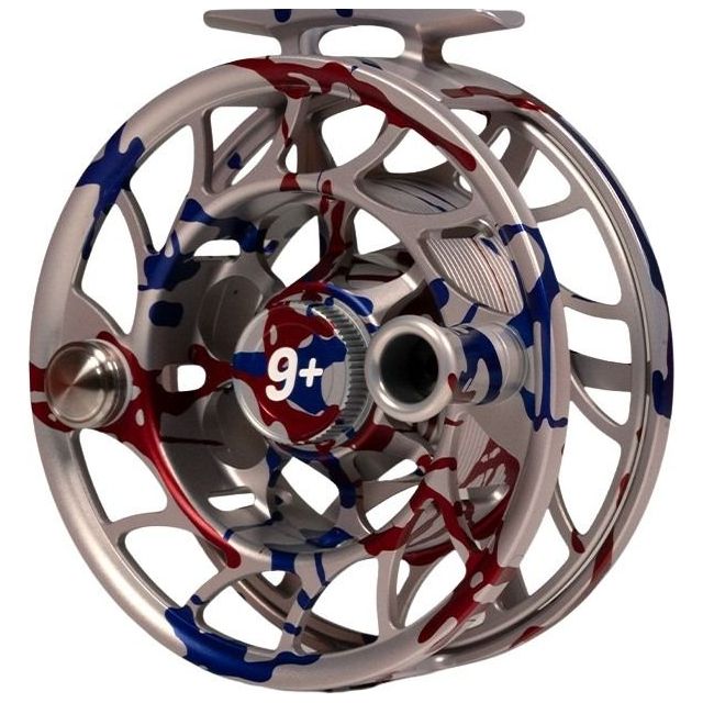 Hatch Custom USA Iconic Large Arbor Fly Reel 9 Plus USA Splatter / White Image 04