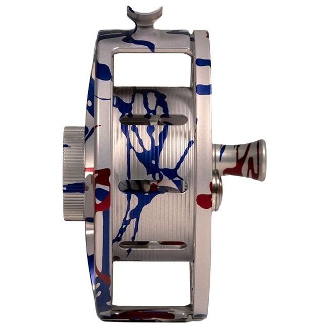 Hatch Custom USA Iconic Large Arbor Fly Reel 9 Plus USA Splatter / White Image 05