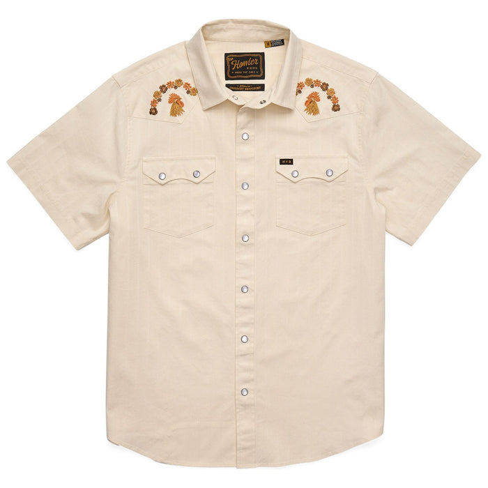 Howler Brothers Crosscut Deluxe Snapshirt Fowl Play : Off White Dobby Image 01