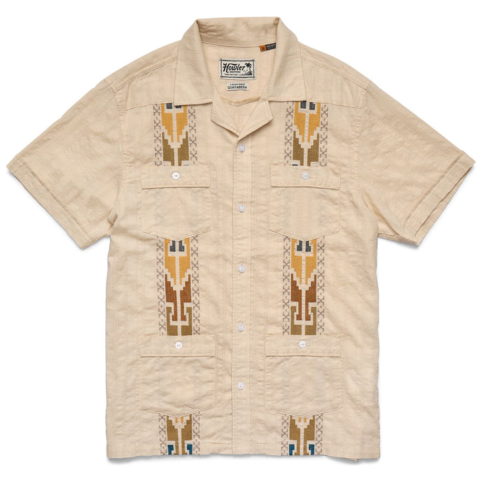 Howler Brothers Guayabera Shirt Temple Tracks : Oatmeal Image 01