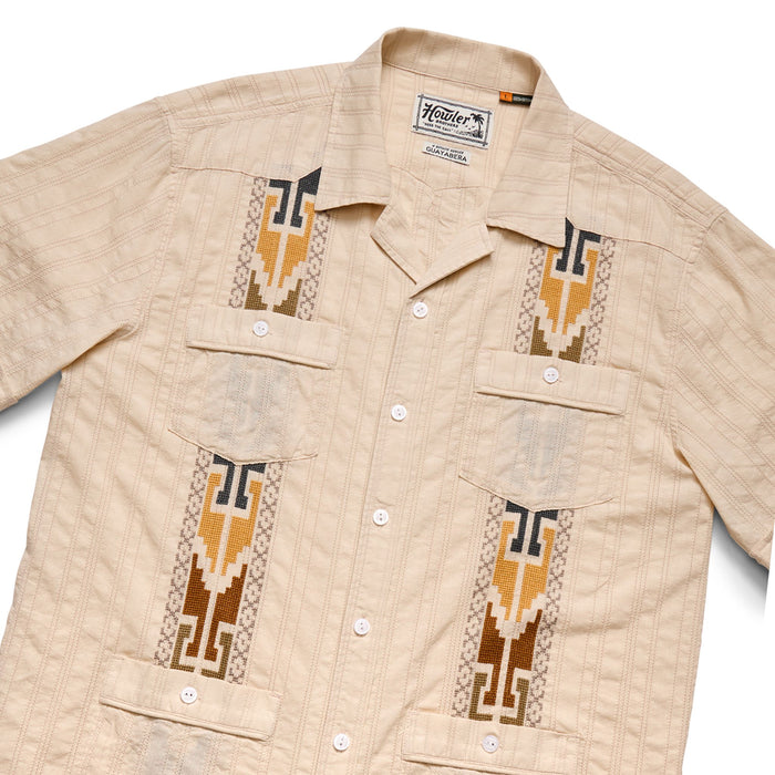 Howler Brothers Guayabera Shirt Temple Tracks : Oatmeal Image 02
