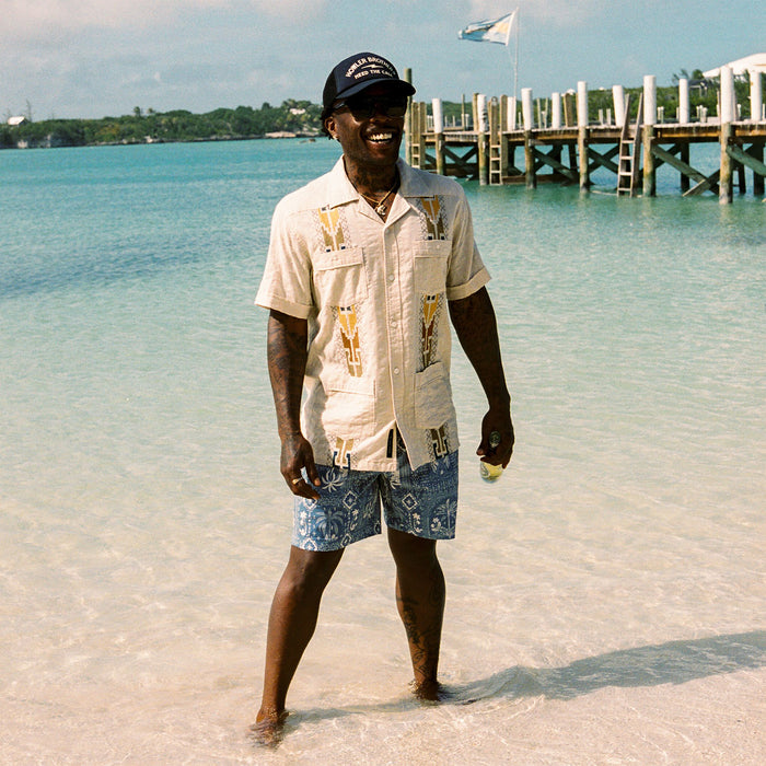 Howler Brothers Guayabera Shirt Temple Tracks : Oatmeal Image 07