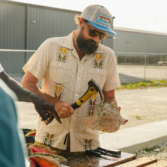 Howler Brothers Guayabera Shirt Temple Tracks : Oatmeal Image 08