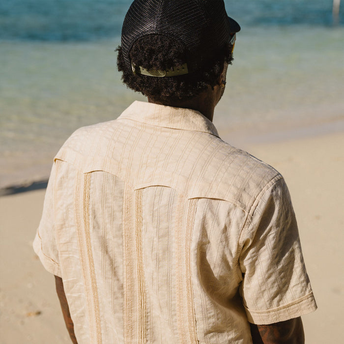 Howler Brothers Guayabera Shirt Temple Tracks : Oatmeal Image 09