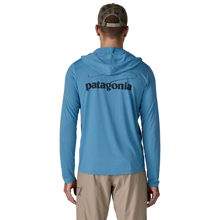 Patagonia Men's Capilene Cool Daily Hoody - Casting Logo Shore Blue - Light Shore Blue X-Dye