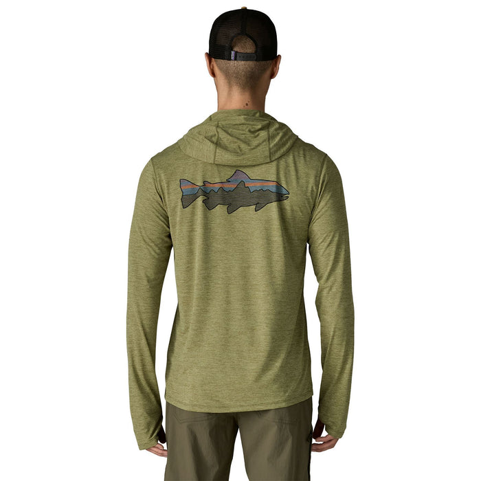Patagonia Men's Capilene Cool Sun Hoody - Fitz Roy Trout Caper Green - Buckhorn Green X-Dye