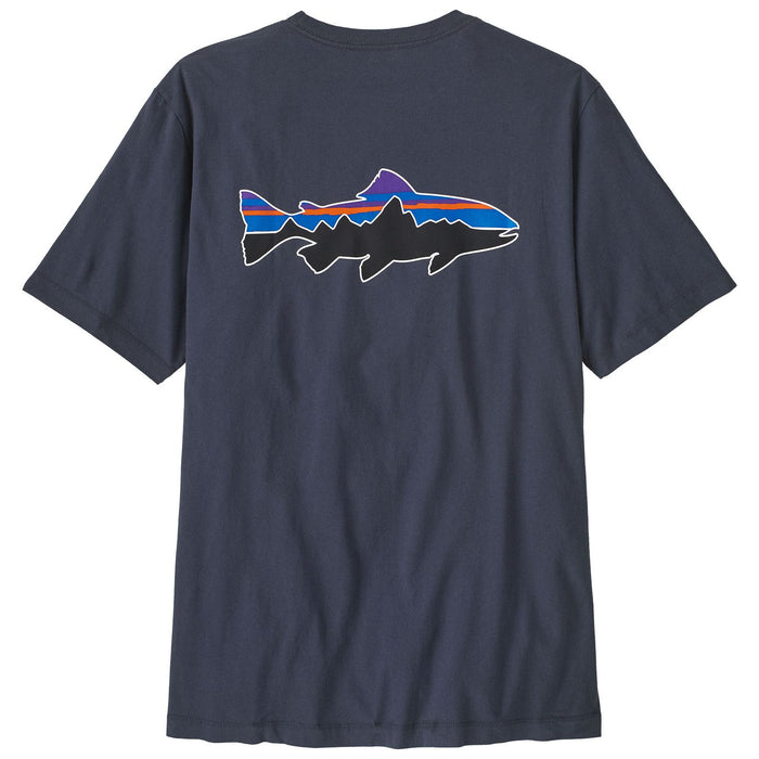 Patagonia Men's Fitz Roy Trout T-Shirt Smolder Blue Image 01