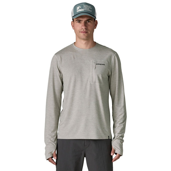 Patagonia Men's Long-Sleeved Capilene Cool Sun Shirt - Fitz Roy Trout Crisp Grey - Salt Grey X-Dye