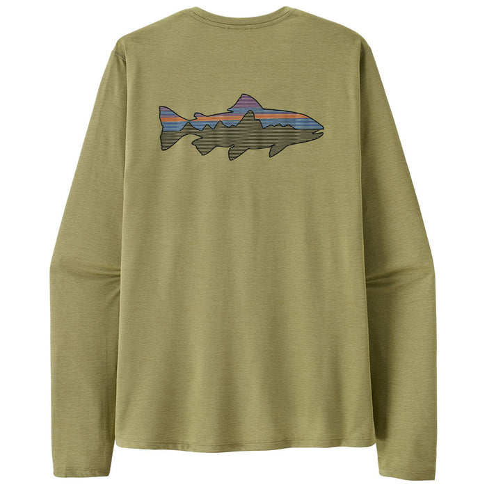 Patagonia Men's Long-Sleeved Capilene Cool Sun Shirt - Fitz Roy Trout Gumtree Green - Light Gumtree Green X-Dye
