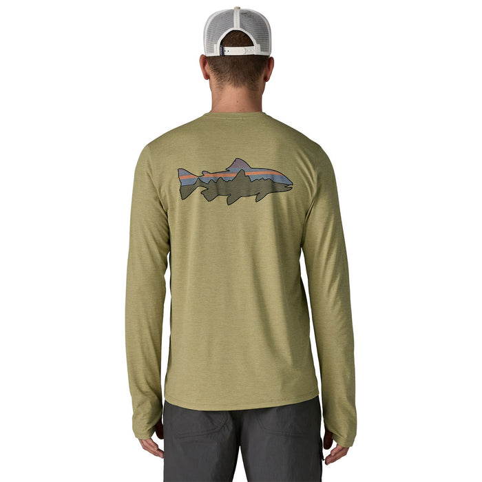 Patagonia Men's Long-Sleeved Capilene Cool Sun Shirt - Fitz Roy Trout Gumtree Green - Light Gumtree Green X-Dye