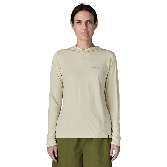 Patagonia Women's Capilene Cool Daily Hoody - Casting Logo Dyno White