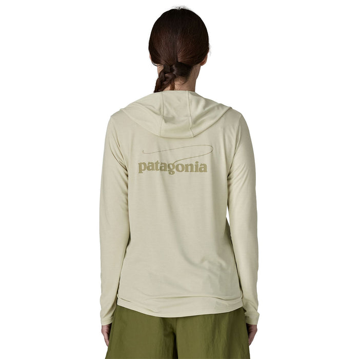Patagonia Women's Capilene Cool Daily Hoody - Casting Logo Dyno White