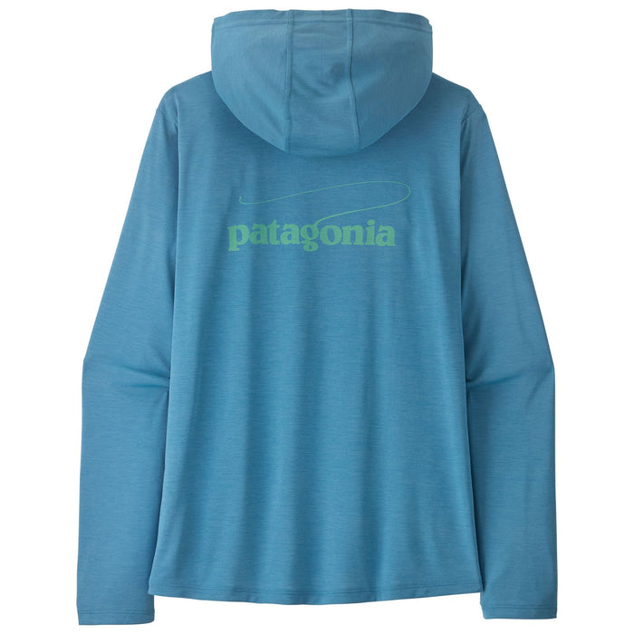 Patagonia Women's Capilene Cool Daily Hoody - Casting Logo Shore Blue - Light Shore Blue X-Dye