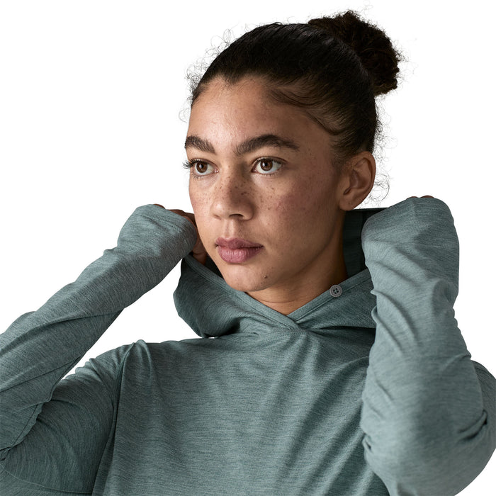 Patagonia Women's Capilene Cool Sun Hoody Nouveau Green - Blue Sage X-Dye