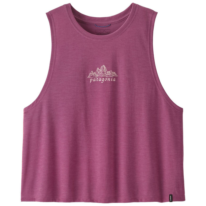 Patagonia Women's Capilene Cool Trail Cropped Tank Fitz Roy Nimbus: Faded Magenta