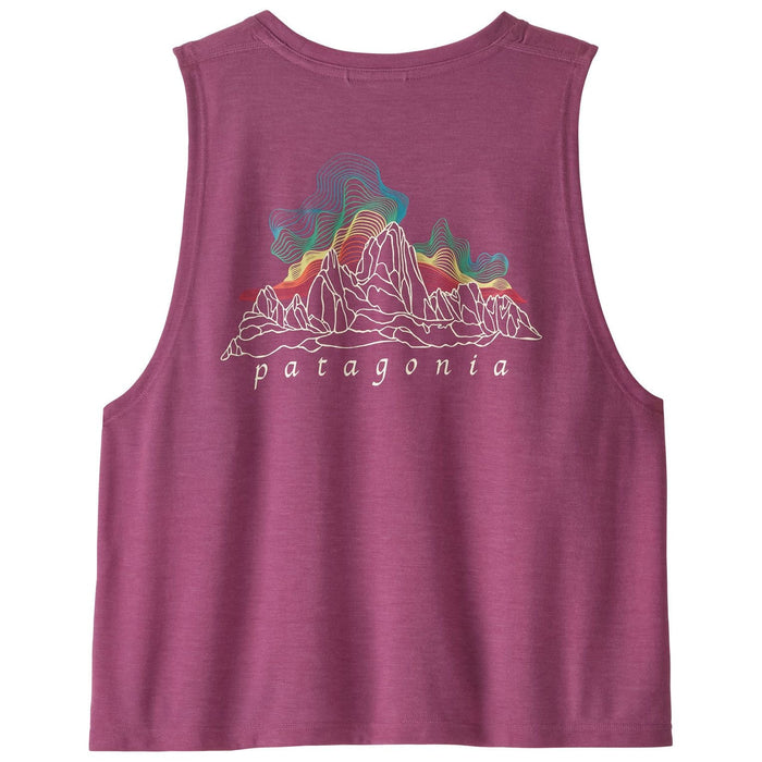 Patagonia Women's Capilene Cool Trail Cropped Tank Fitz Roy Nimbus: Faded Magenta