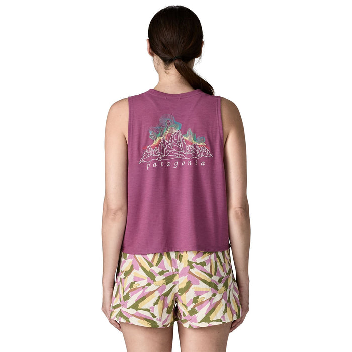 Patagonia Women's Capilene Cool Trail Cropped Tank Fitz Roy Nimbus: Faded Magenta