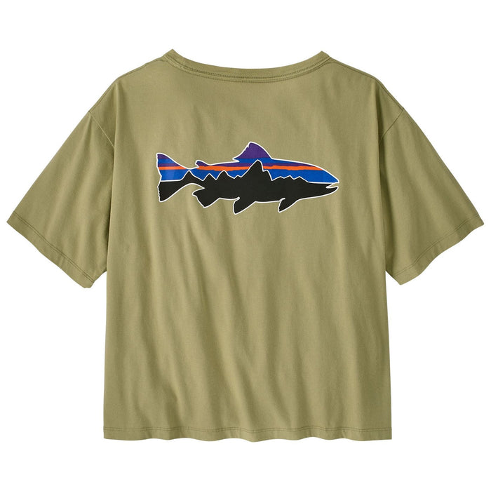 Patagonia Women's Fitz Roy Trout Easy Cut T-Shirt Gumtree Green