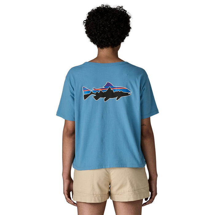 Patagonia Women's Fitz Roy Trout Easy Cut T-Shirt Shore Blue