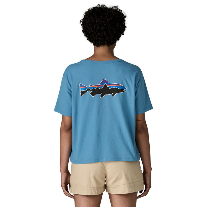 Patagonia Women's Fitz Roy Trout Easy Cut T-Shirt Shore Blue