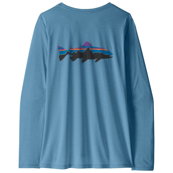 Patagonia Women's Long-Sleeved Capilene Cool Daily Shirt - Fitz Roy Trout Shore Blue - Light Shore Blue X-Dye