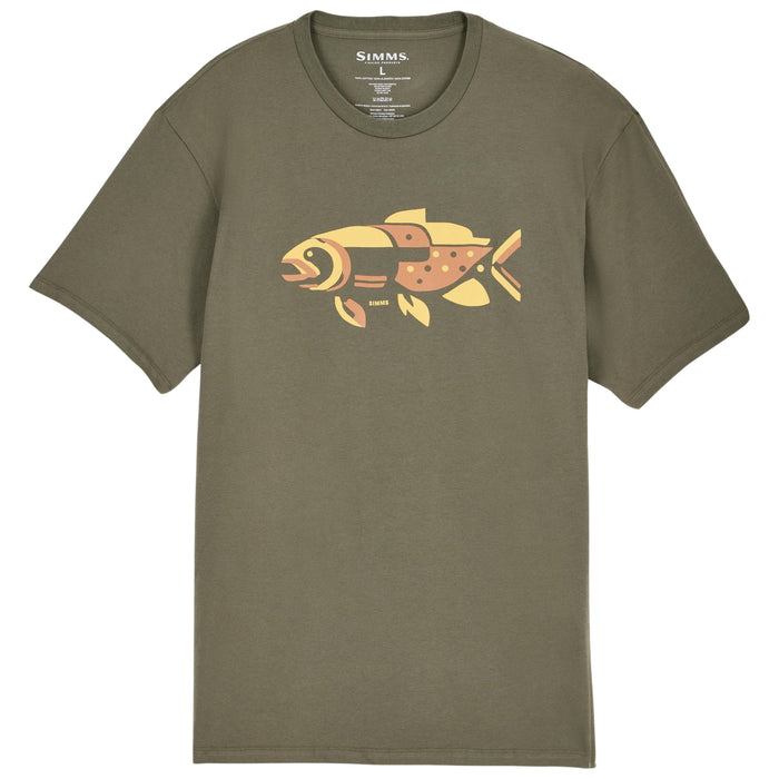 Simms Men's Abstract Fresh T-Shirt Army Green Image 01