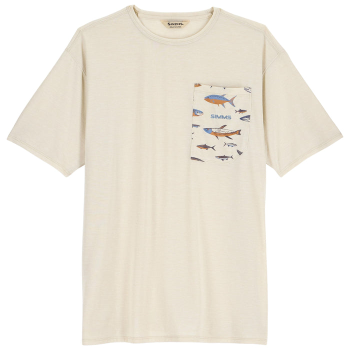 Simms Men's Harbor Lightweight Pocket T-Shirt Burnished Clay Heather Image 01