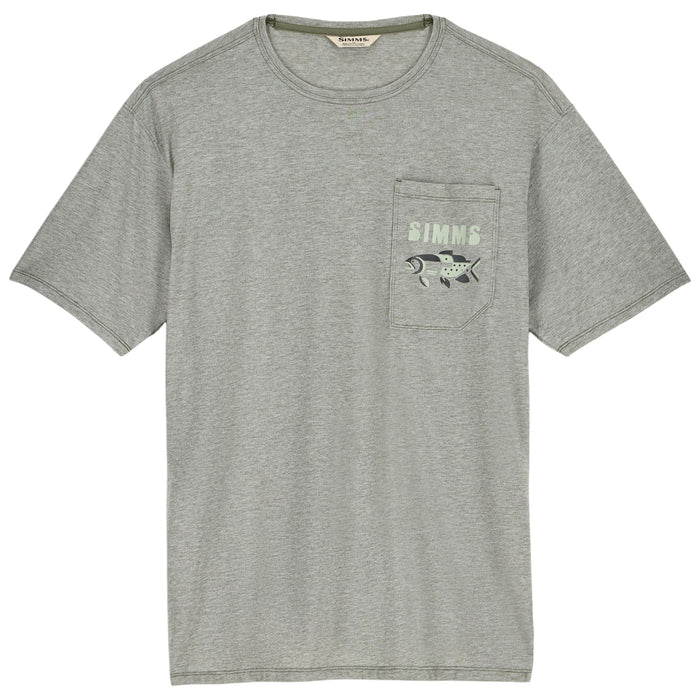 Simms Men's Harbor Lightweight Pocket T-Shirt Willow Heather Image 01