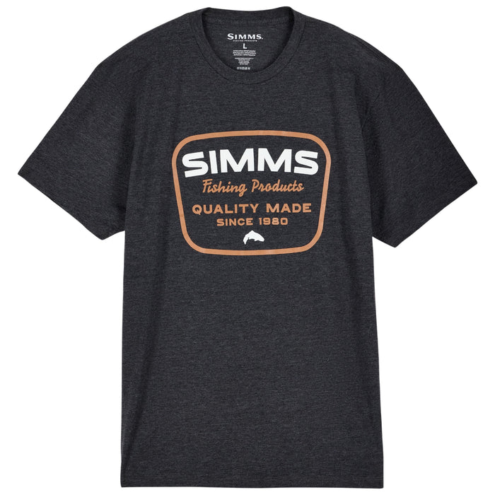 Simms Men's Stamp Lock Tech T-Shirt Charcoal Heather Image 01