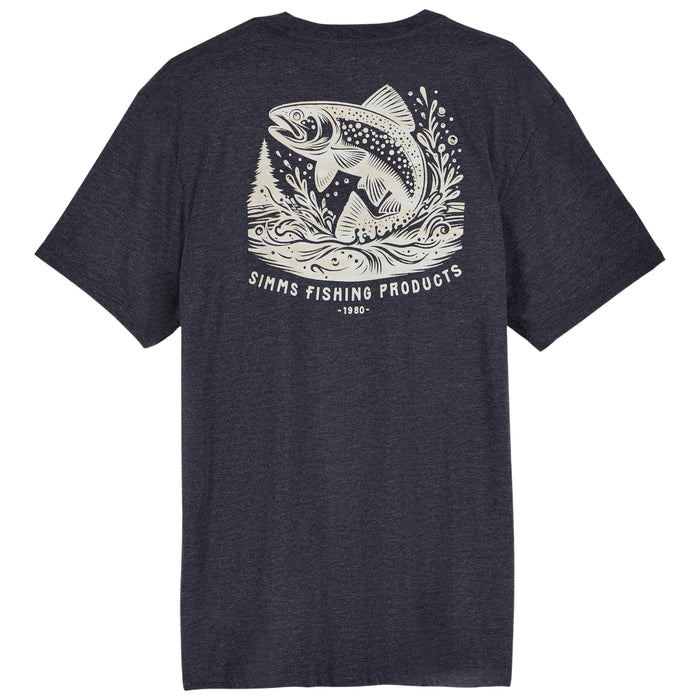 Simms Men's Woodland Leap T-Shirt Navy Image 01