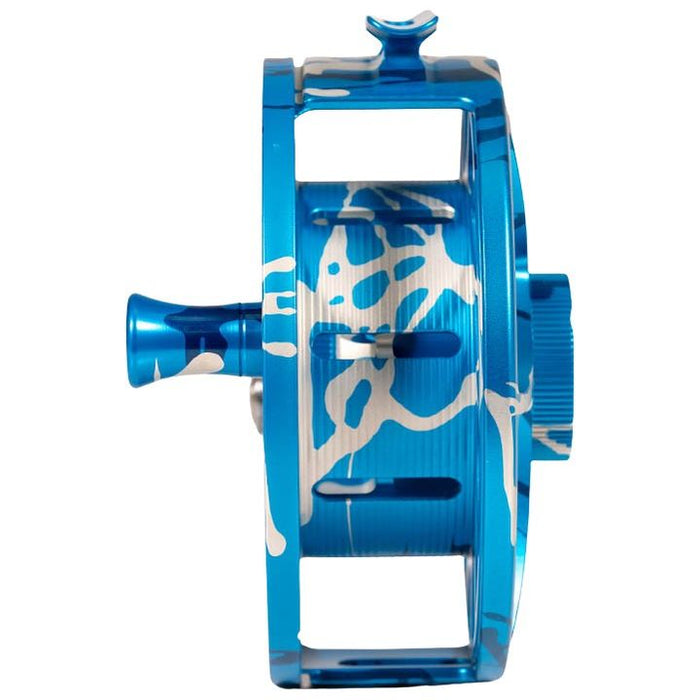 Hatch Custom Splash Camo Iconic Large Arbor Fly Reel 11 Plus Splash Camo / Light Blue Image 04