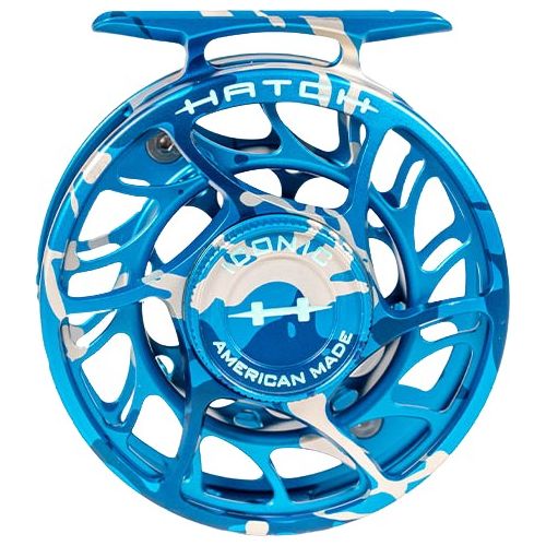 Hatch Custom Splash Camo Iconic Large Arbor Fly Reel 3 Plus Splash Camo / Light Blue Image 03